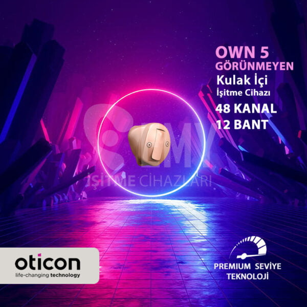 Oticon Own 5 kulak içi görünmez işitme cihazı fiyatı ve özellikleri emy işitme' de.